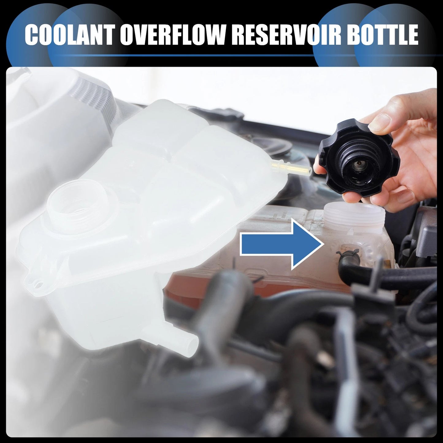 Coolant Expansion Overflow Tank No. 1221362/1141512 for Ford Fiesta MK6 (2001–2008)