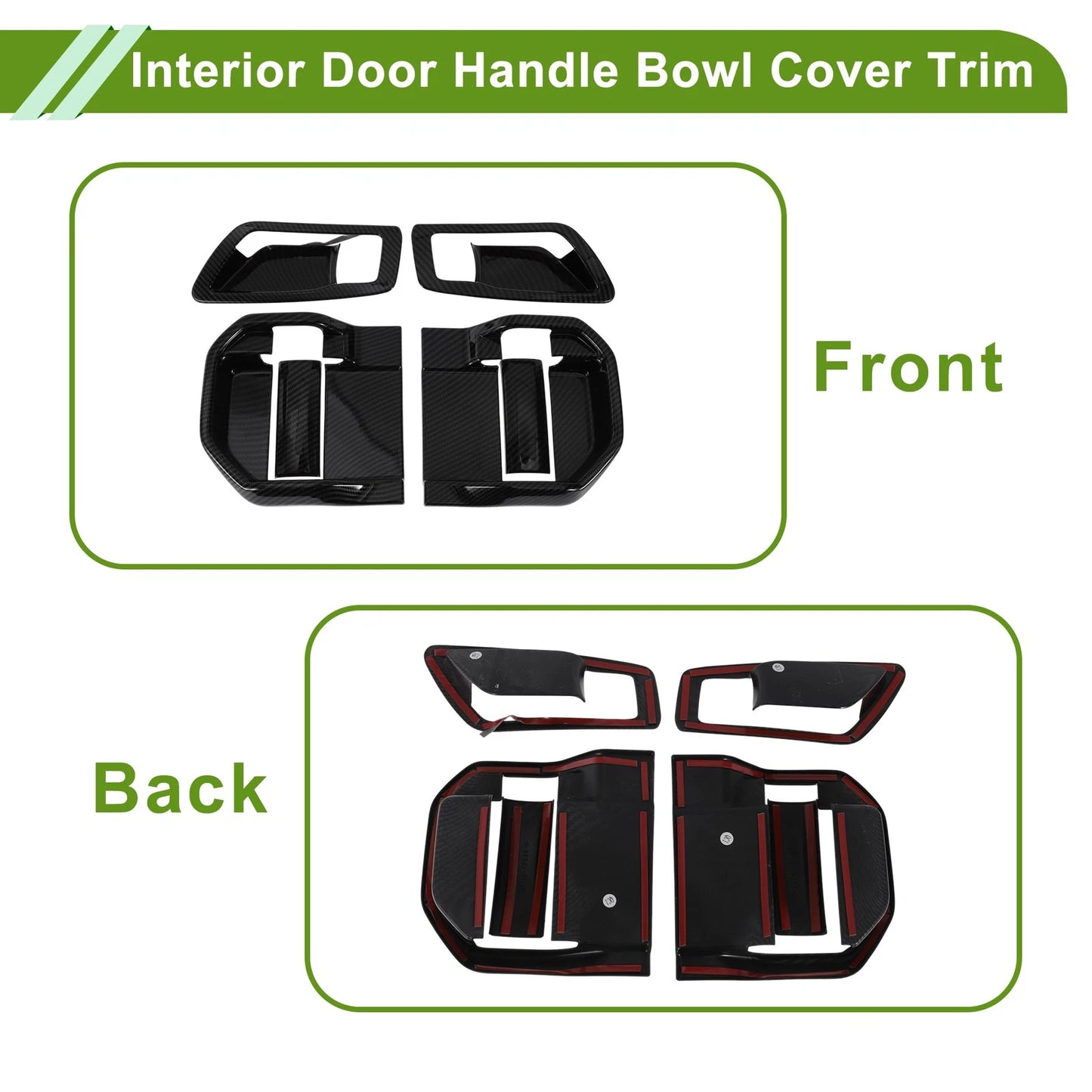 Set of 6 Interior Door Handle Bowl Cover Trim for Toyota Sienna (2021–2024)