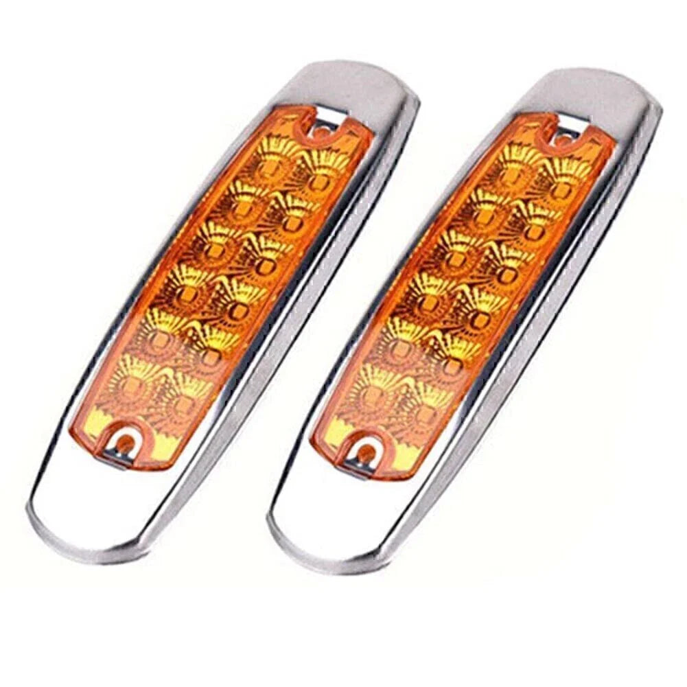 Amber 12 LED Sealed Side Marker Clearance Lights for Trailer