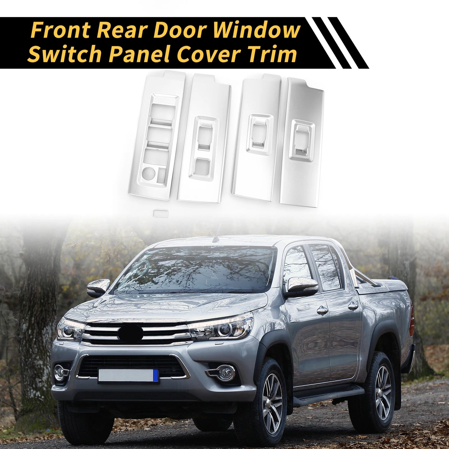 Set of 2 Front Rear Door Window Switch Panel Cover Trim for Toyota Tundra (2022–2024)