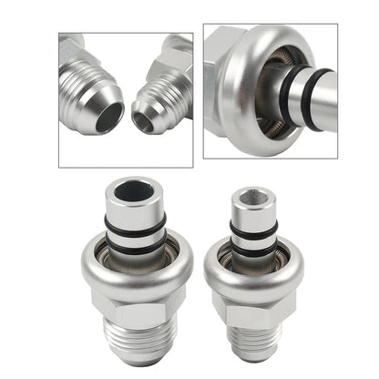 6AN 8AN Silver Straight Fuel Rail Fitting Adapter Kit for Ford Mustang (1986–1998)