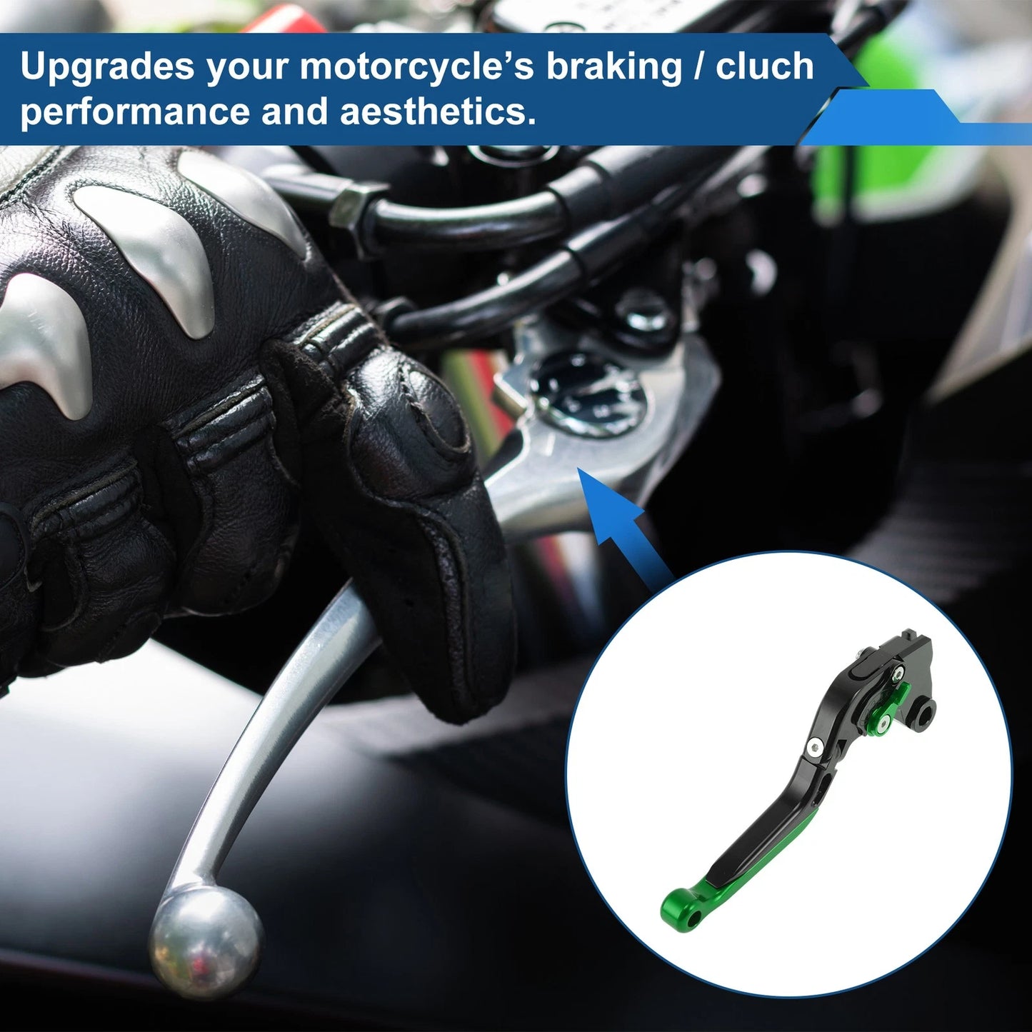 Brake Clutch Levers for Kawasaki Ninja ZX6R 636 (2000–2004) Black Green End