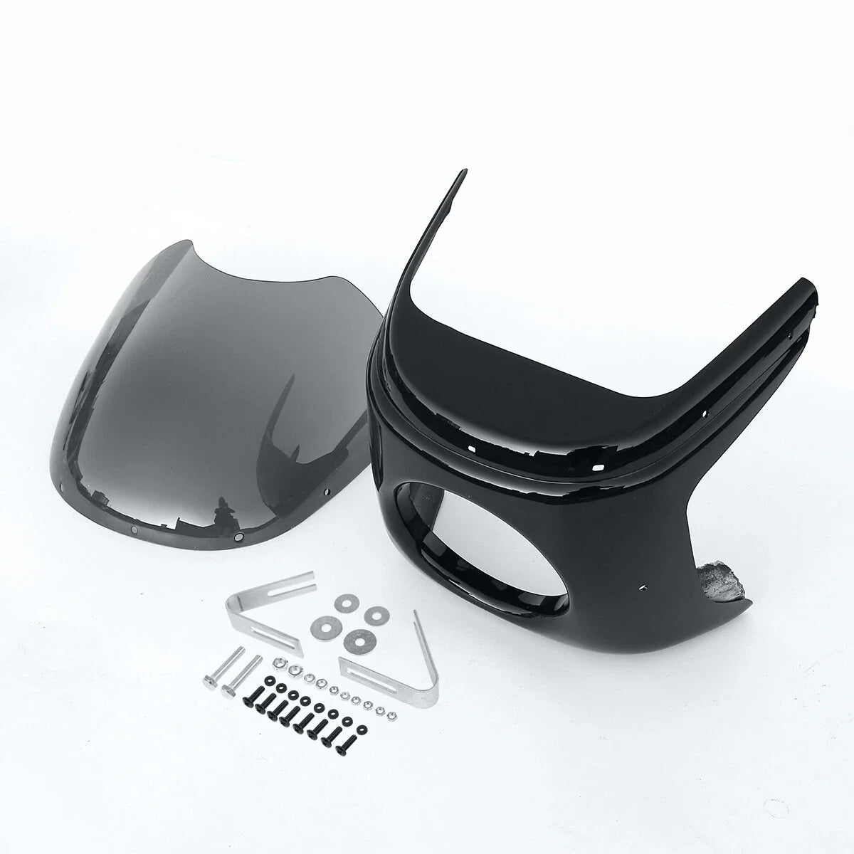 7-inch Round Motorcycle Headlight Headlamp Light Fairing Smoke Windshield Windscreen