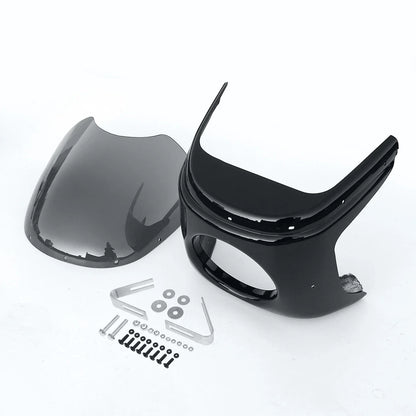 7-inch Round Motorcycle Headlight Headlamp Light Fairing Smoke Windshield Windscreen