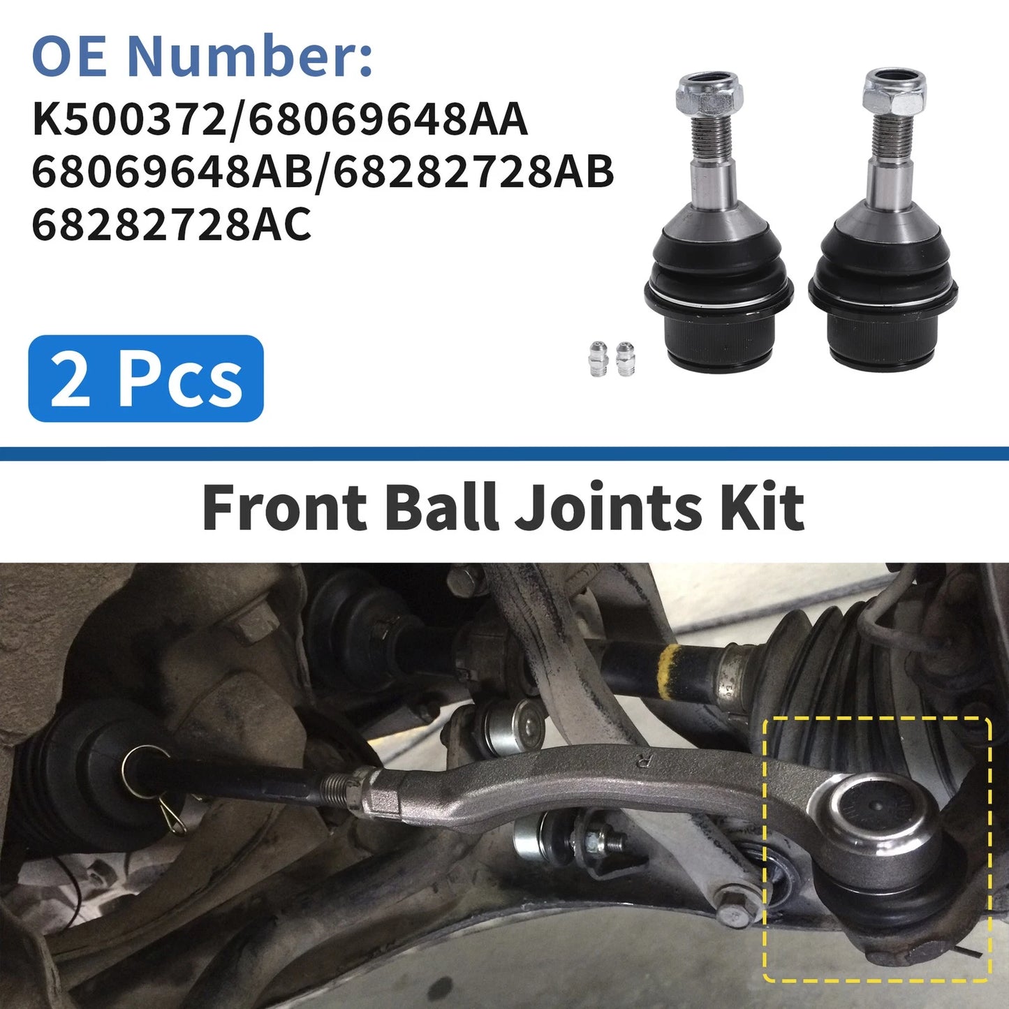 2 Pcs Lower Ball Joints for Dodge Durango (2011–2023) No.K500372