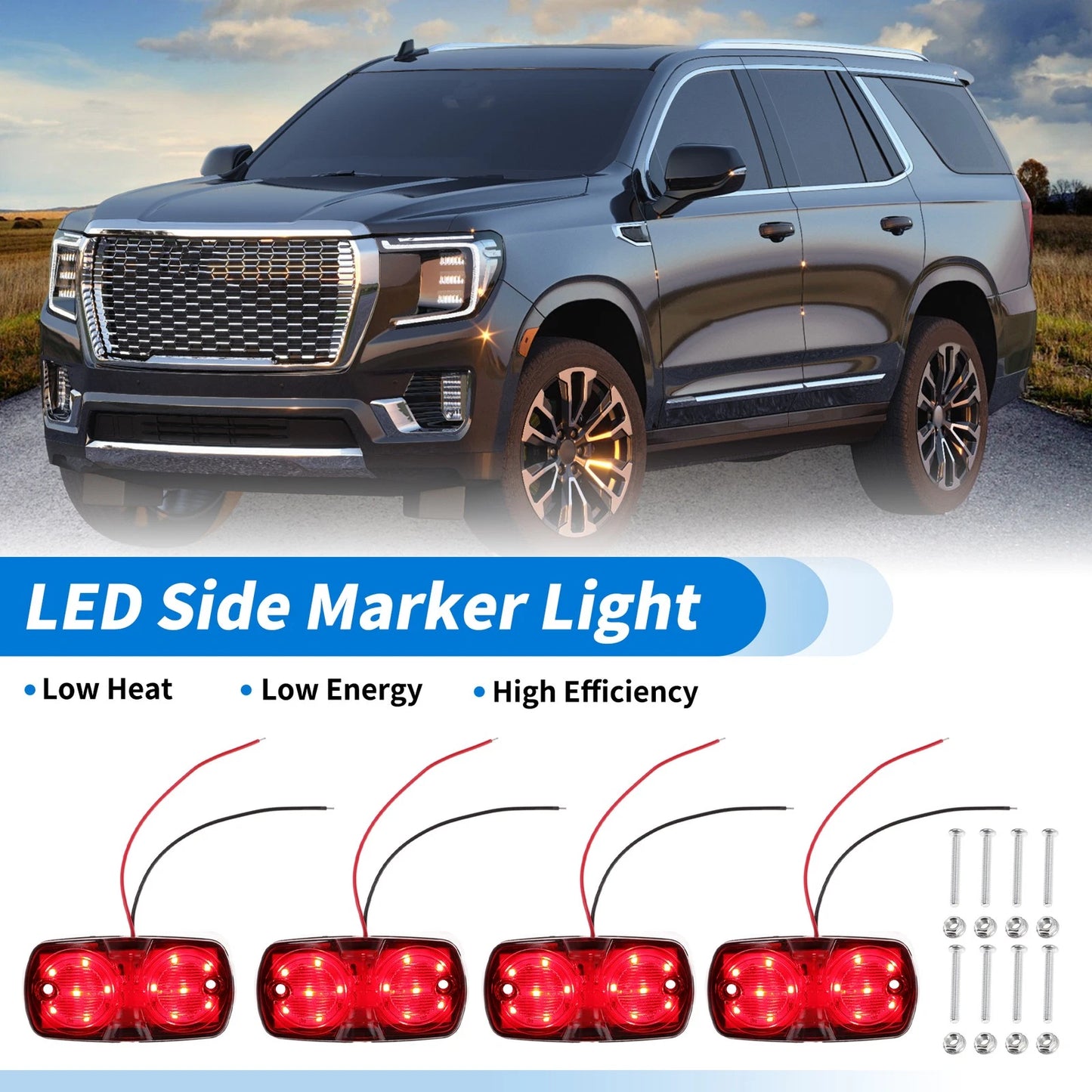 Set of 4 LED Side Fender Marker Lights