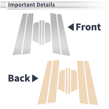 8 Pcs Door Pillar Window Trim for Mazda 3 Axela (2006–2012) Silver Tone