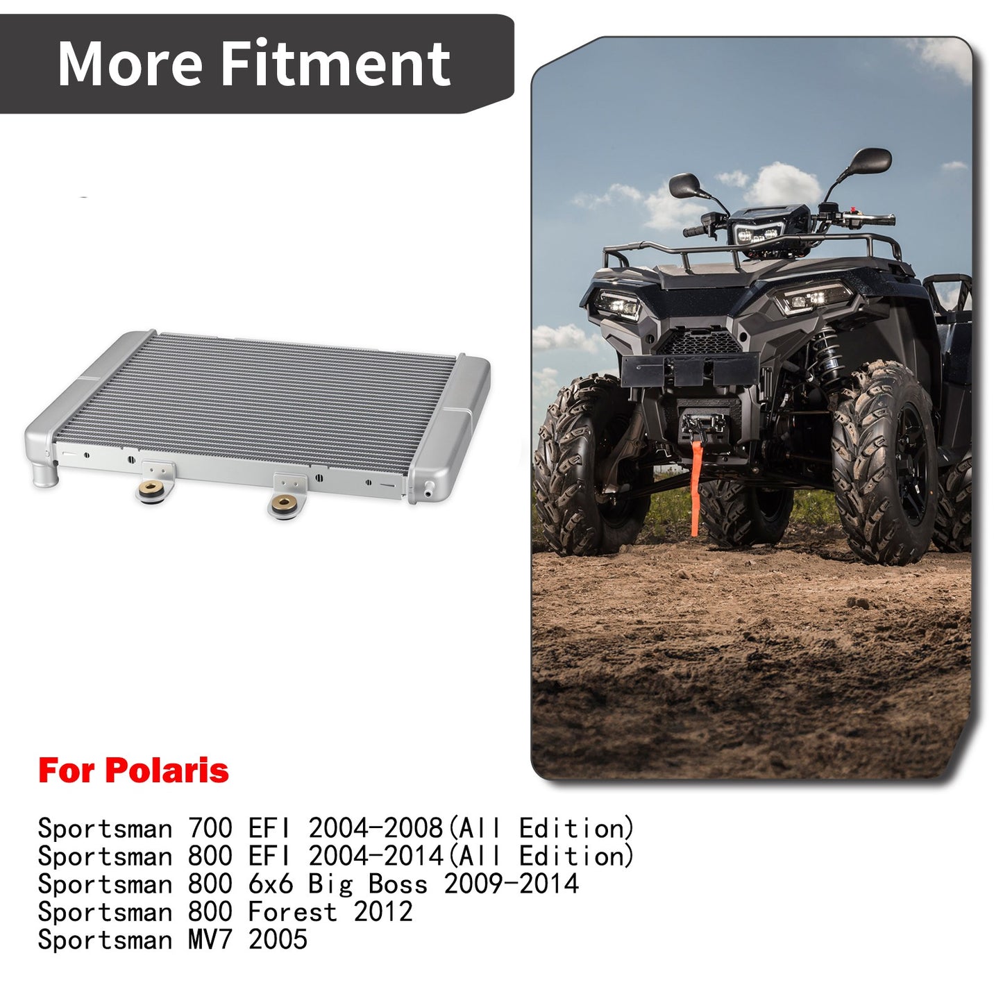 Radiator for Polaris Sportsman 800 MV7 (2005–2012)