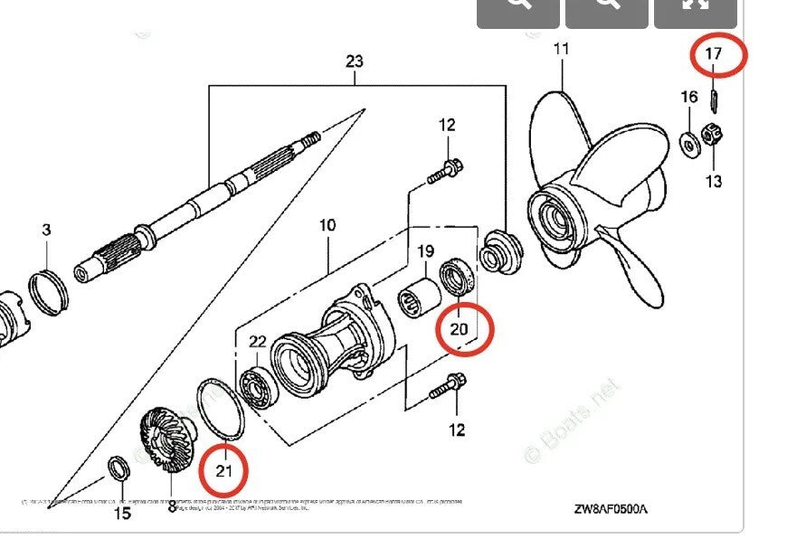 Lower Unit Oil Seal for Honda 8/9.9/10/15/20HP (Year Range Not Specified)