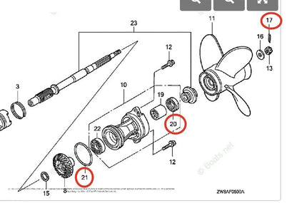Lower Unit Oil Seal for Honda 8/9.9/10/15/20HP (Year Range Not Specified)