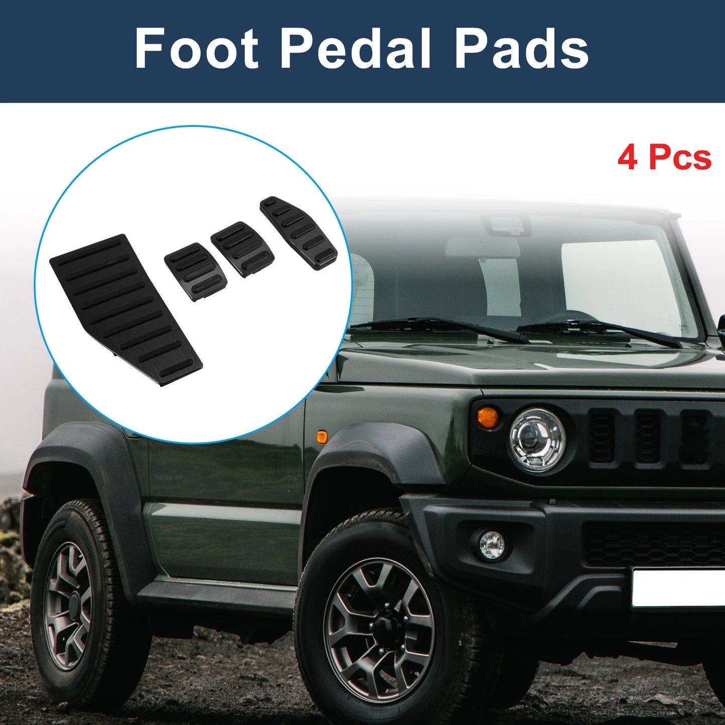 Set of 4 Manual Foot Accelerator Pedal Covers for Suzuki Jimny (2018–2022)