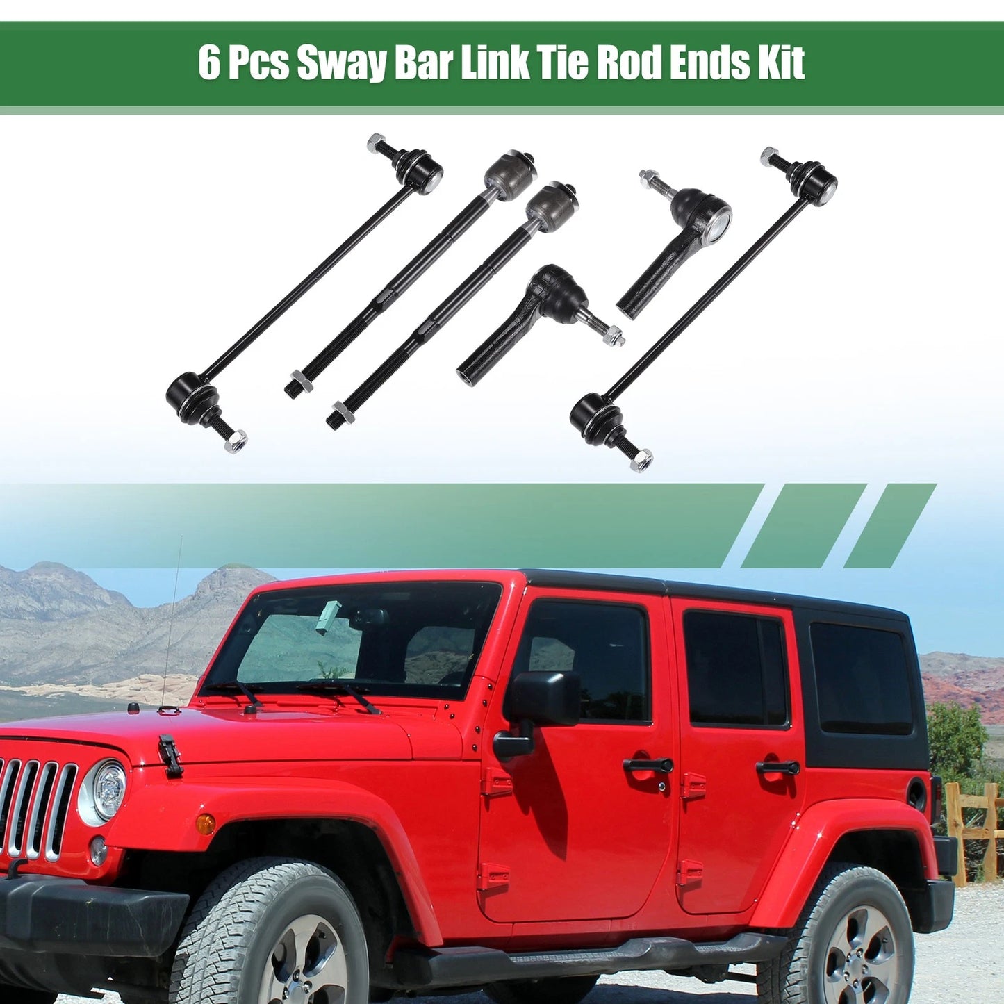 6pcs Front Suspension Kit Tie Rod End for Dodge Caliber (2007–2012) No.K80258/ES800408