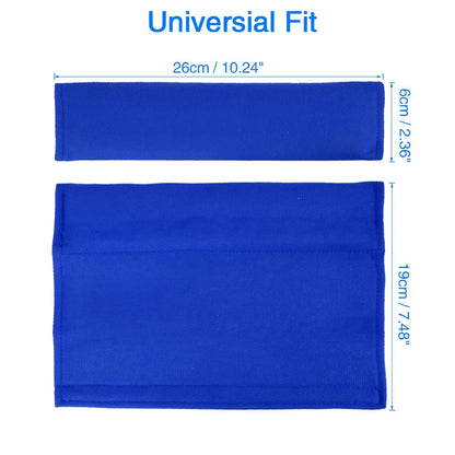 Set of 4 Universal Blue Seat Belt Cover Shoulder Pad Strap Protectors