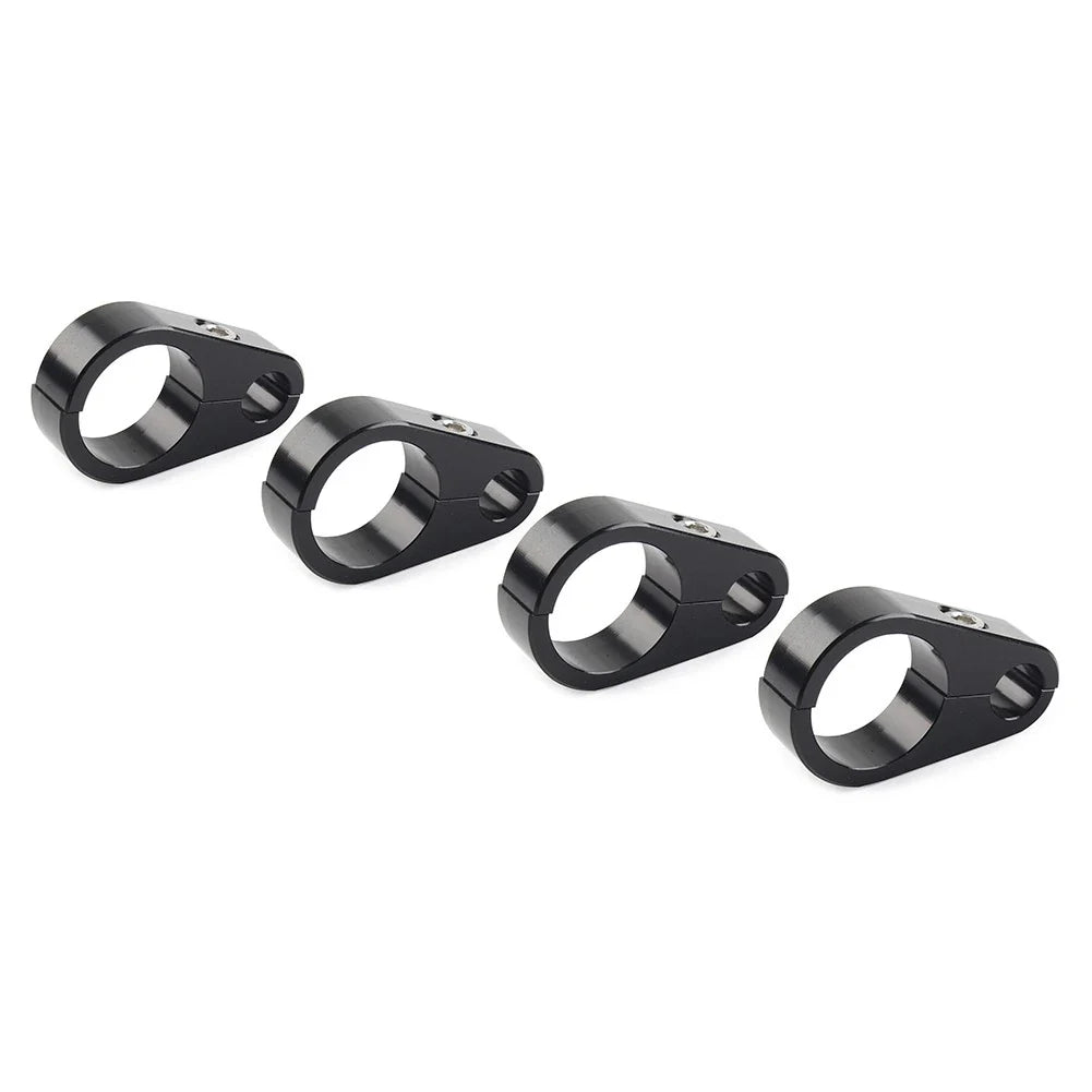 4 x Motorcycle Brake Clutch Cable Wire Clamp Clip Black for Harley 1" Handlebar