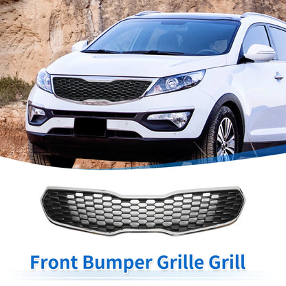 Front Upper Bumper Grille for Kia Forte (2014–2016) Black Chrome