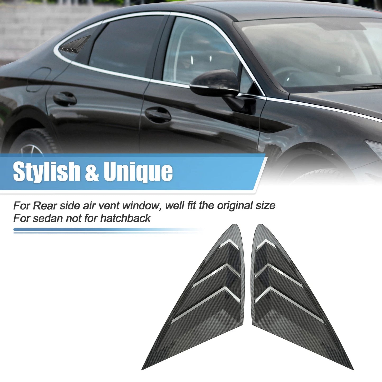 Pair of Rear Side Window Louver Shades Cover for Hyundai Sonata DN8 (2020–2022)