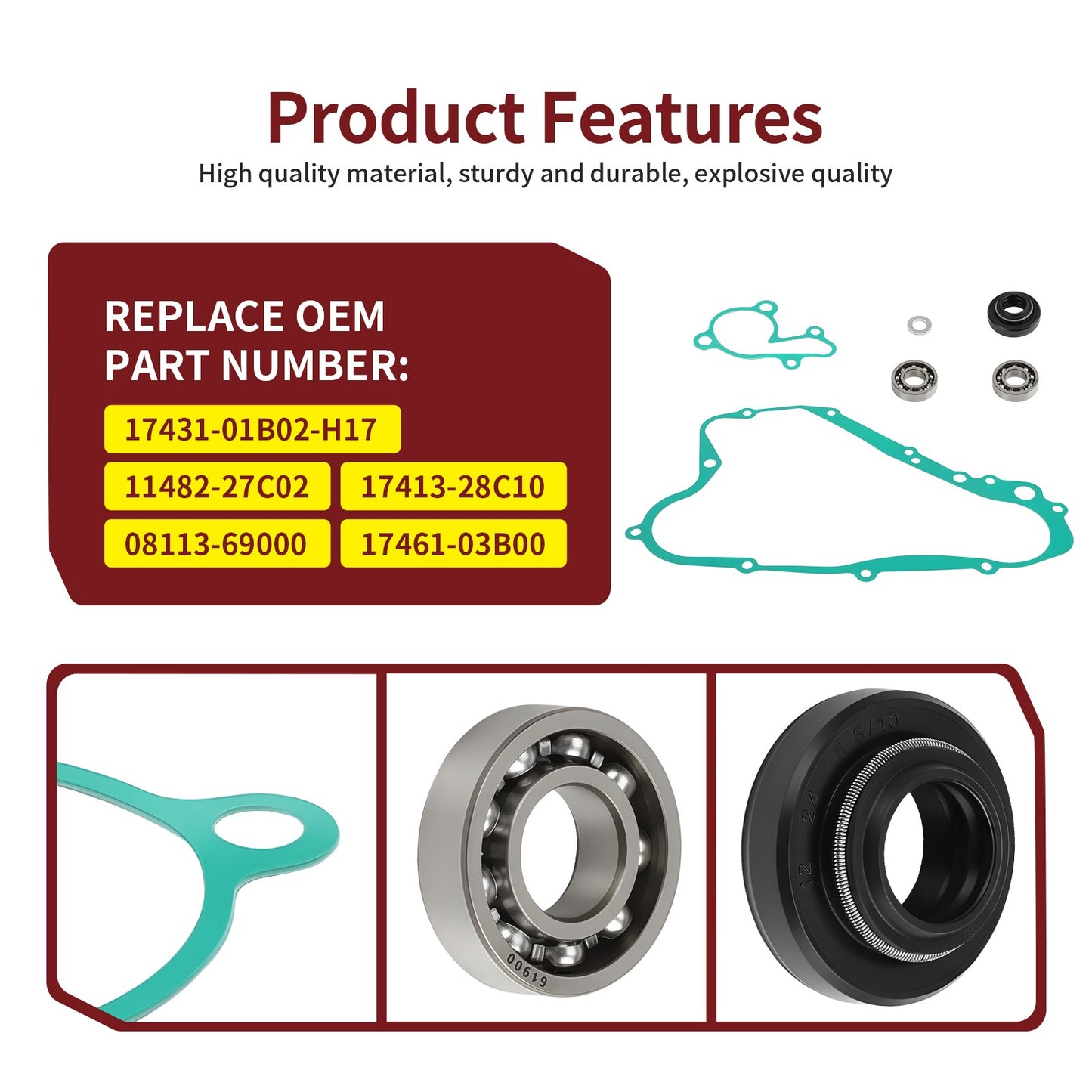 Water Pump Rebuild Kit for Suzuki RM125M (1989–1991)