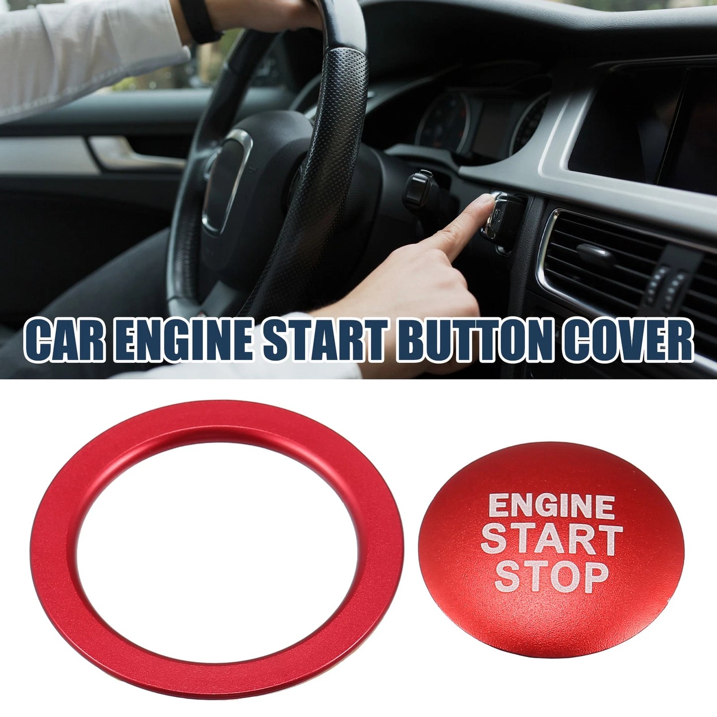 Set of 1 Engine Start Stop Button Cover for Toyota  Red