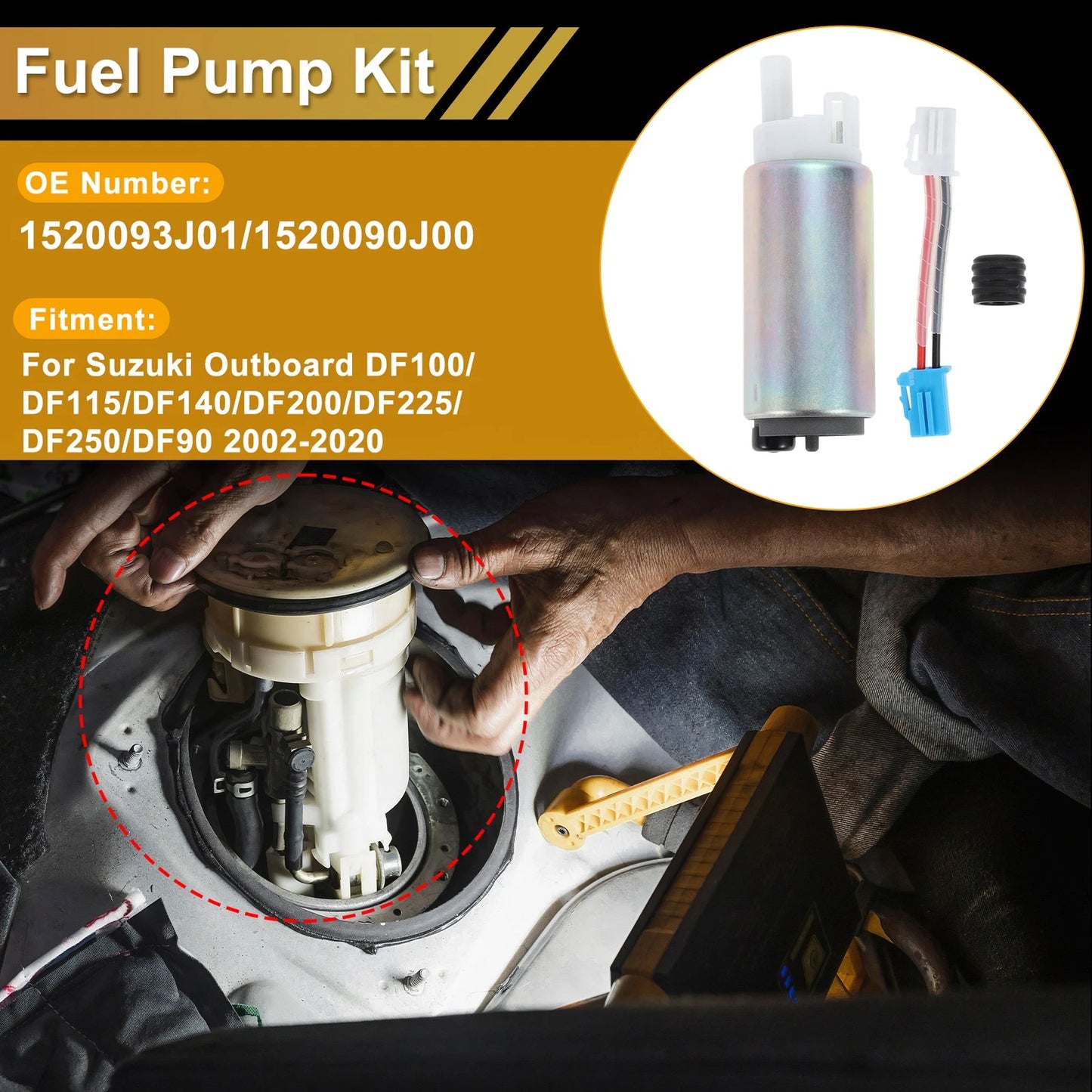 Fuel Pump Set for Suzuki Outboard DF100/DF115/DF140 (Replaces 1520093J01)