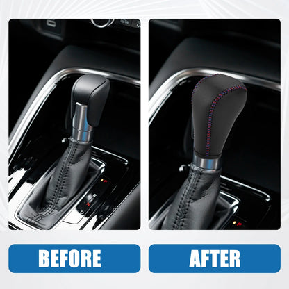 Gear Shifting Knob Cover Lever Trim for BMW 328i Faux Leather Black Red Blue