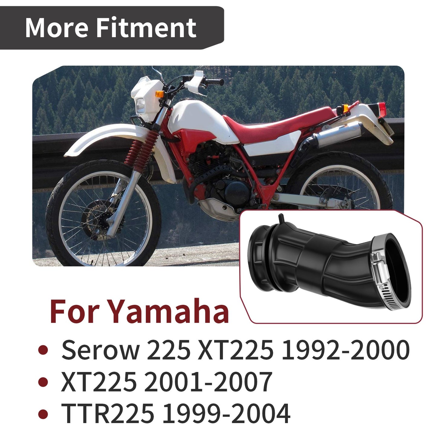 Air Box to Carb Boot Joint Duct with Clamp for Yamaha XT225 TTR225 (1992–2007)