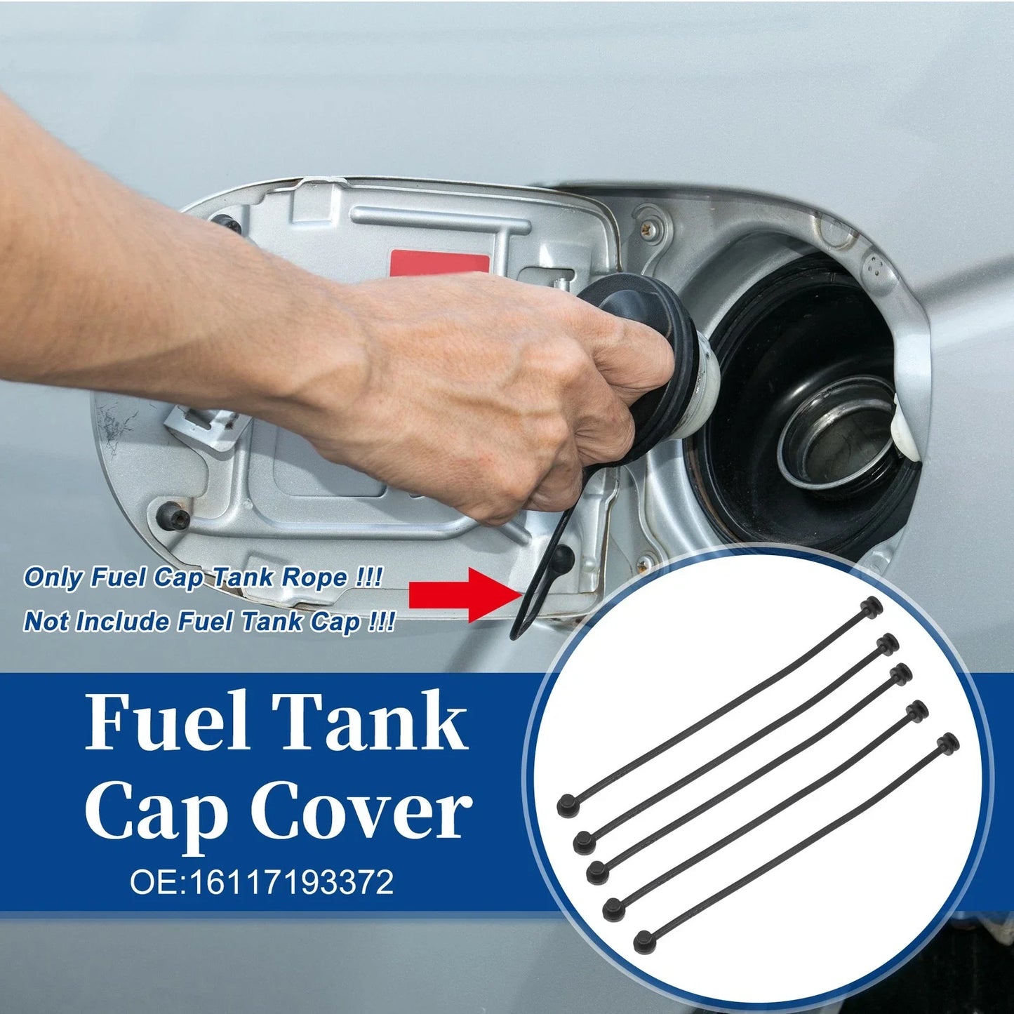 5x Fuel Tank Cap Tether for BMW 740i (2011-2015)