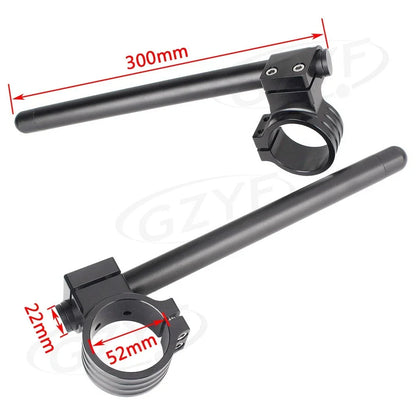 52mm Clip-On Handlebar Fork Tubes for Universal Motorcycles - 3 Colors