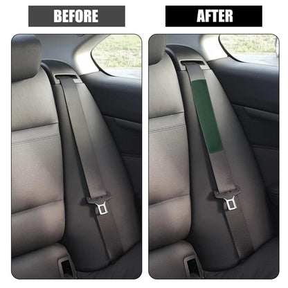 2pcs Seat Belt Shoulder Pad for Universal Fit (Faux Leather, Green)