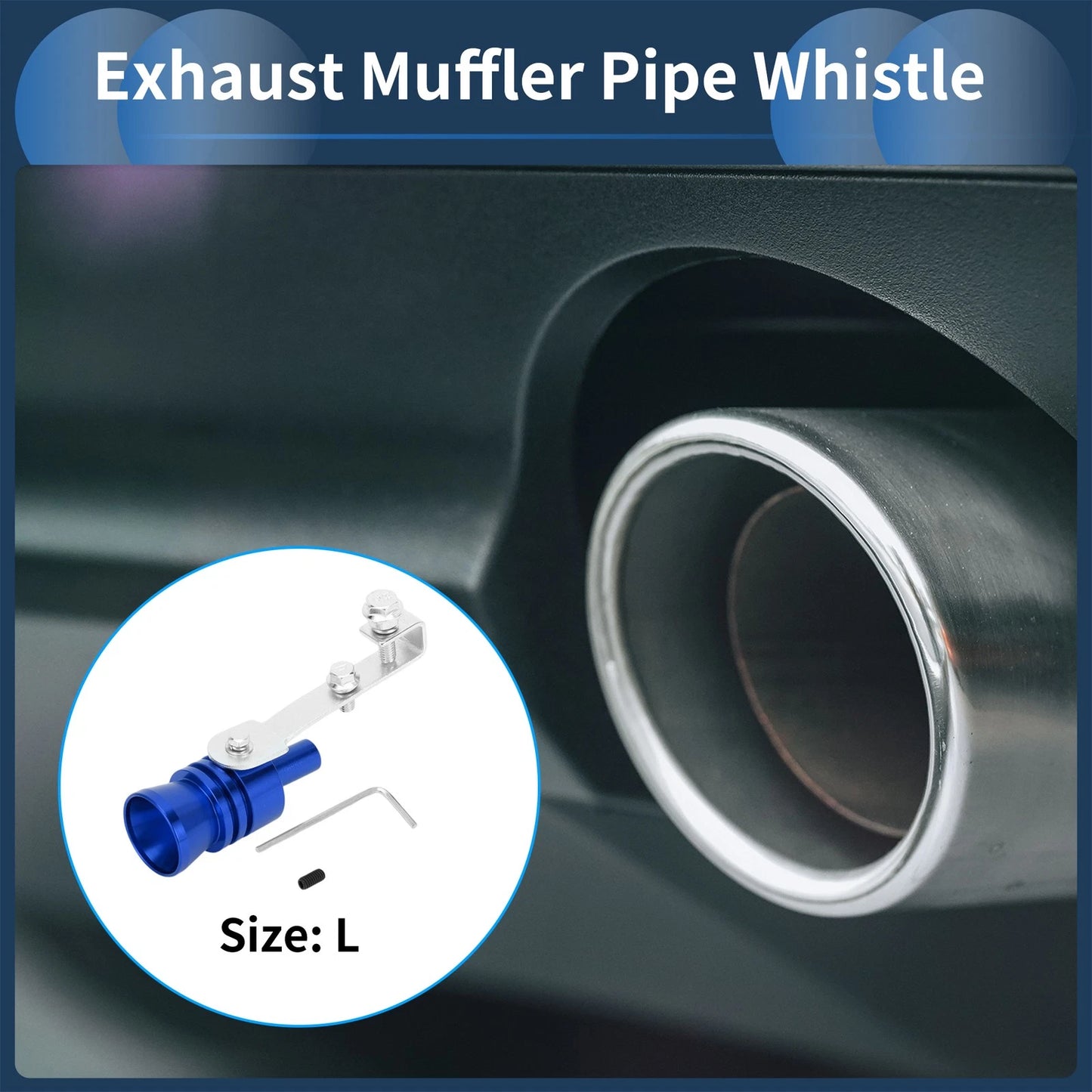 Turbo Sound Exhaust Muffler Pipe Whistle for Universal Fit (Set of 1)