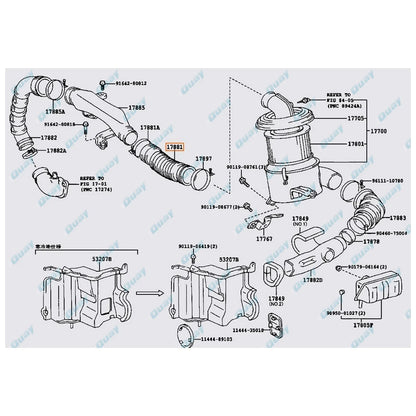 Air Cleaner Rubber Intake Hose for Toyota Hilux 4Runner Surf KZN130 (1997-2005)