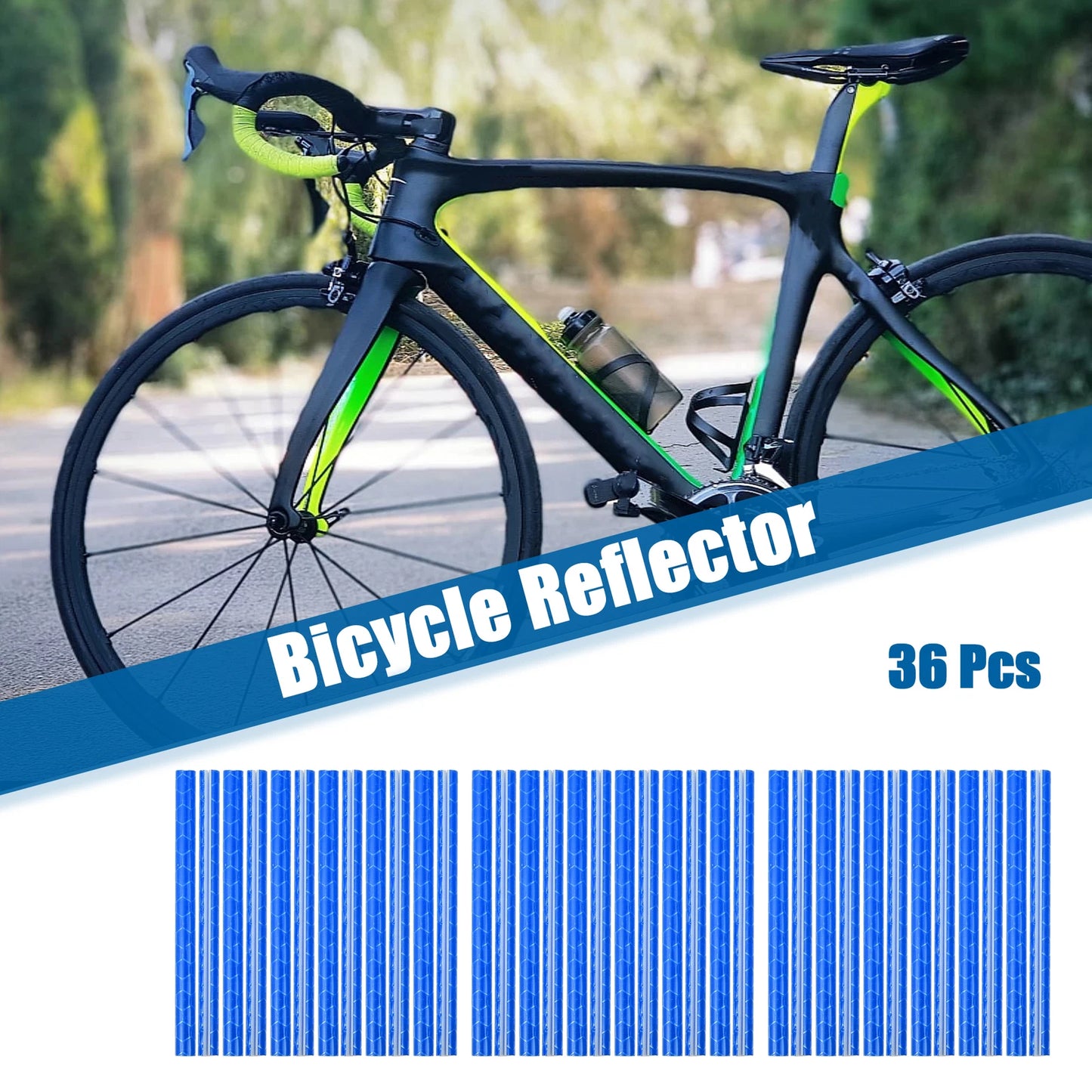 36 Pcs Reflective Bicycle Reflectors for Bike (ABS Blue)