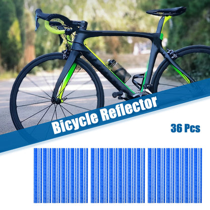 36 Pcs Reflective Bicycle Reflectors for Bike (ABS Blue)