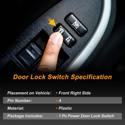 Front Right Door Lock Switch for Volkswagen Passat Sedan (2012–2013) 561962126A