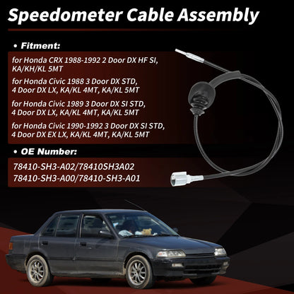 Speedometer Cable No. 78410-SH3-A02 for Honda CRX Civic DX (1988–1992)