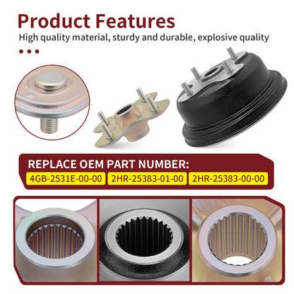 Rear Brake Drum and Wheel Hub Set for Yamaha Kodiak 400 (1993–1999)