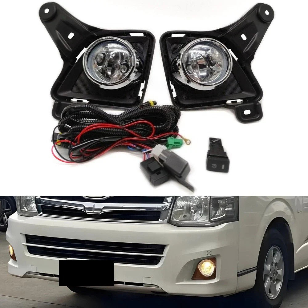 Front Bumper Fog Lights Lamp w/ Cover Bezel for Toyota Hiace (2011–2013)