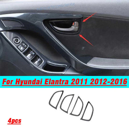 ABS Carbon Fiber Inner Door Handle Lock Frame for Hyundai Elantra (2011–2016)