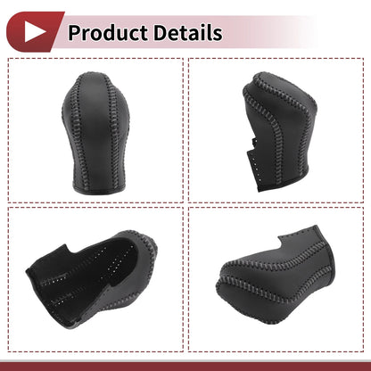 1 Pc Gear Shift Knob Cover for Nissan Maxima (2016–2023) Black Gray Faux Leather