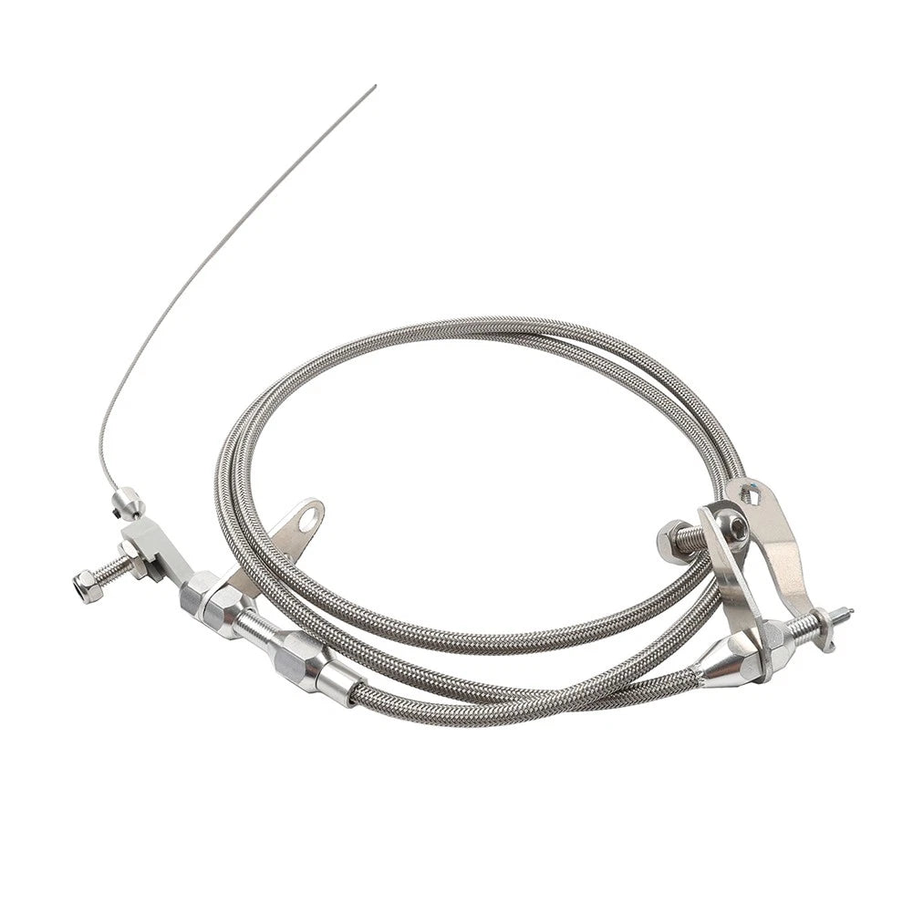 Stainless Steel Braided Kick Down Detent Cable for Ford C6 Transmission (1966–1986)