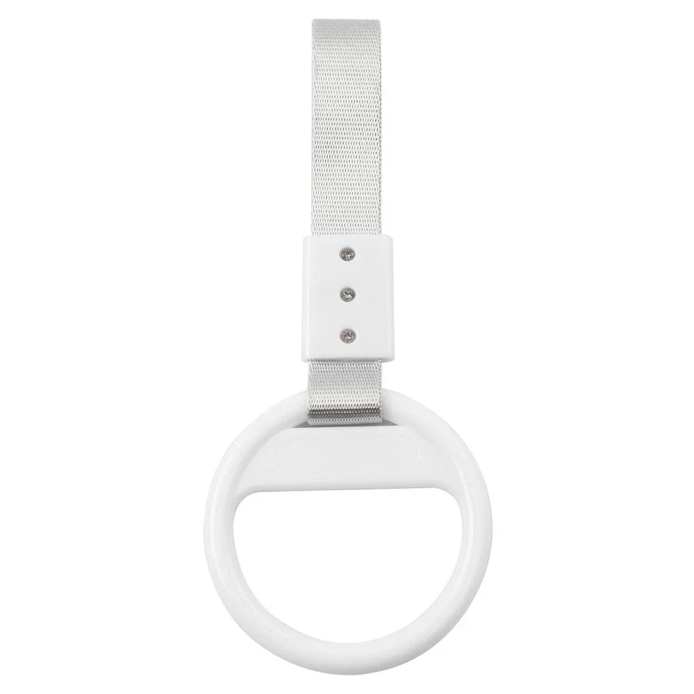 Silver & White Round Ring Train Bus Handle Hand Strap Drift Charm Tools