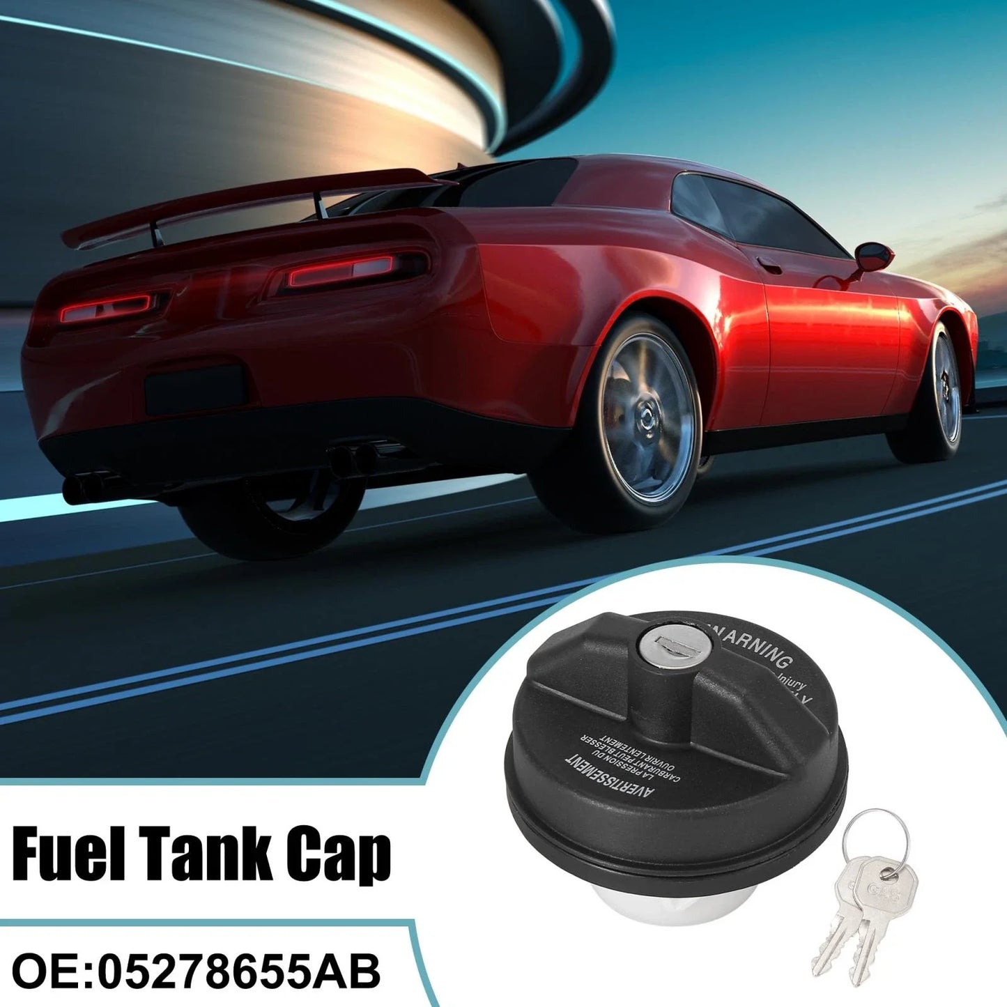 Black Engine Oil Fuel Tank Cap Cover for Dodge (2011-2019)