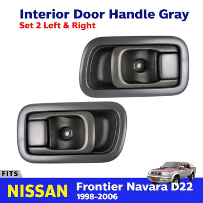 Interior Door Handle Gray Pair Fits Nissan Frontier Navara D22 Truck 1998-05 D06