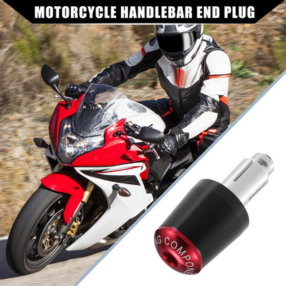 2 Pcs Handlebar End Plug 7/8" for Honda Motorcycle (Black Red)