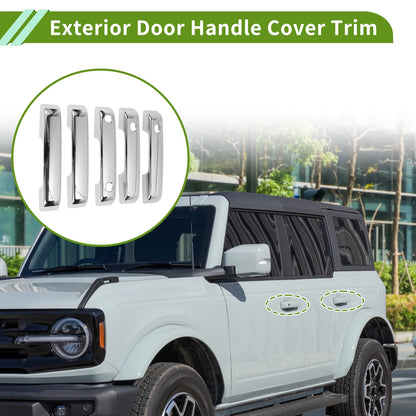 Exterior Door Handle Cover Trim for Ford Bronco (2021–2025) Electroplated Silver