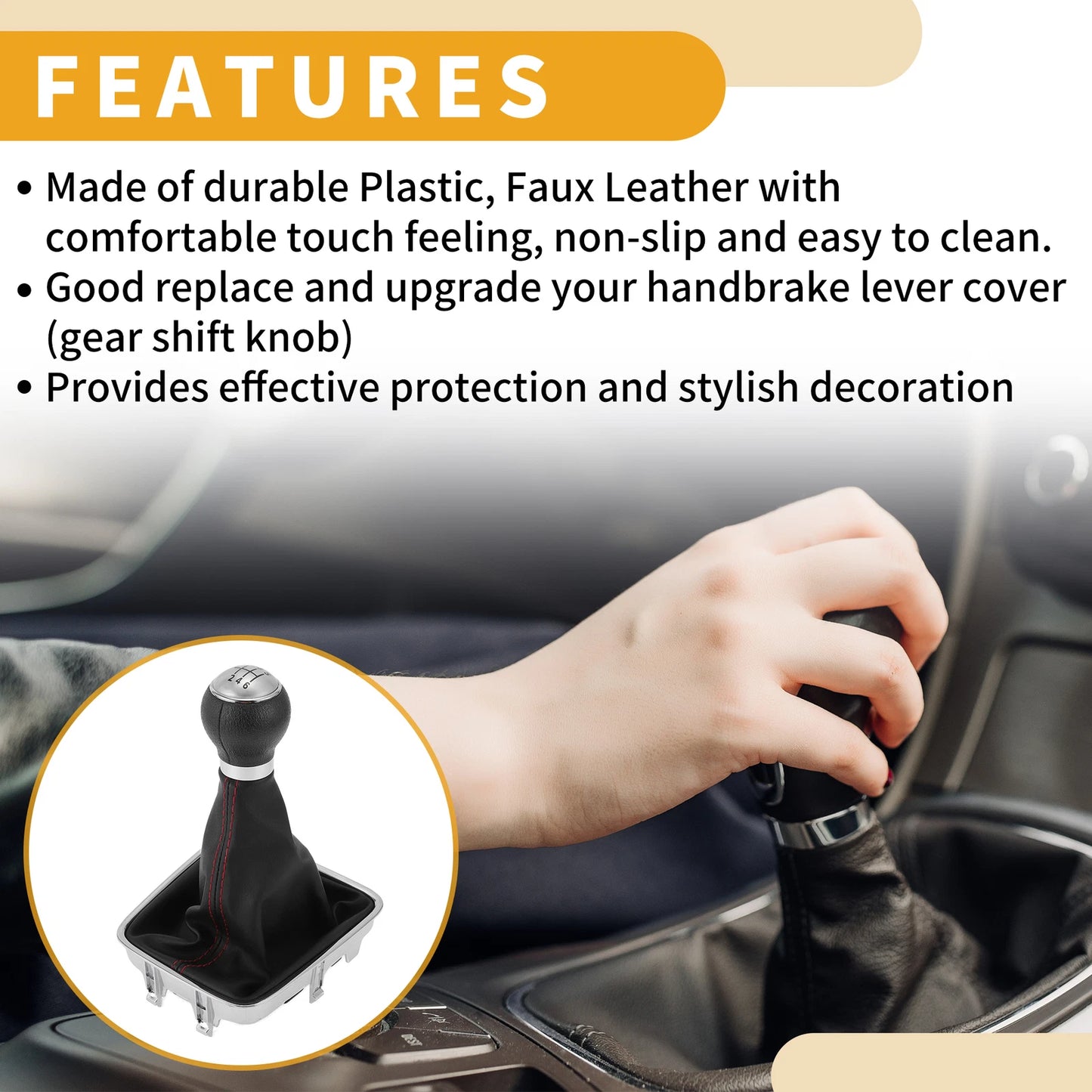 6 Speed Gear Shifter Knob with Cover No. 5N0711113 for VW Tiguan (2007–2015)
