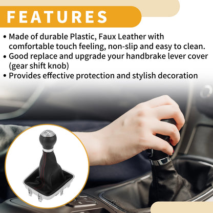 6 Speed Gear Shifter Knob with Cover No. 5N0711113 for VW Tiguan (2007–2015)