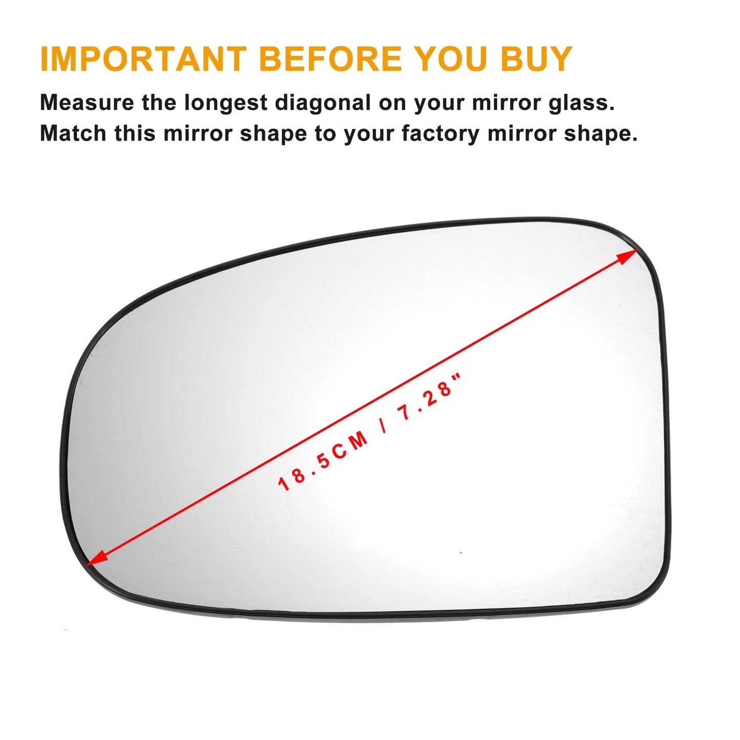 Left Side White Mirror Glass for Toyota IQ (2009–2016)