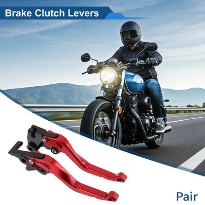 Adjustable Short Brake Clutch Levers for Kawasaki KLX 300 (2021–2025) Red 1 Pair
