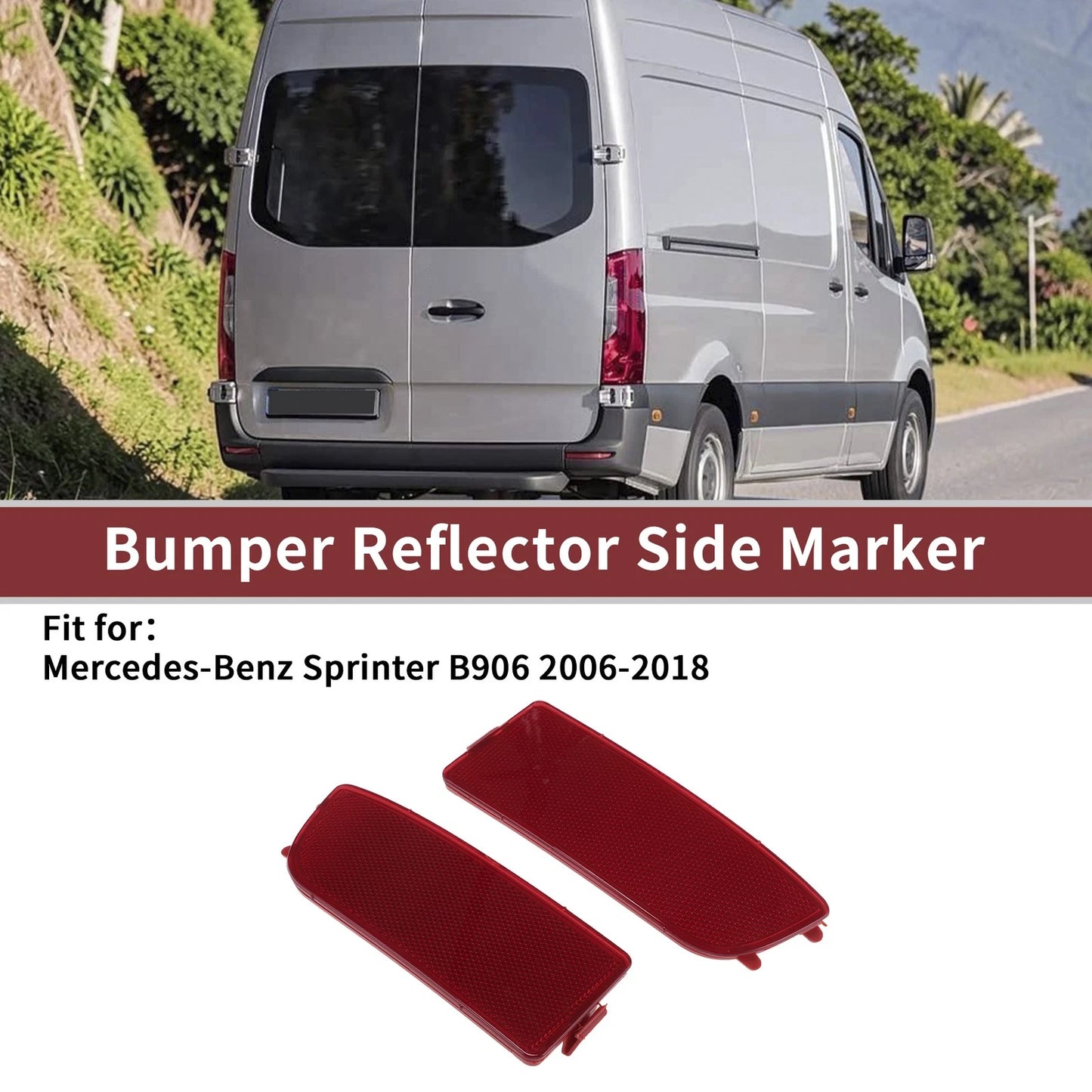 Set of 2 Bumper Reflectors No.A9068260040 for Mercedes-Benz Sprinter B906 (2006–2018)