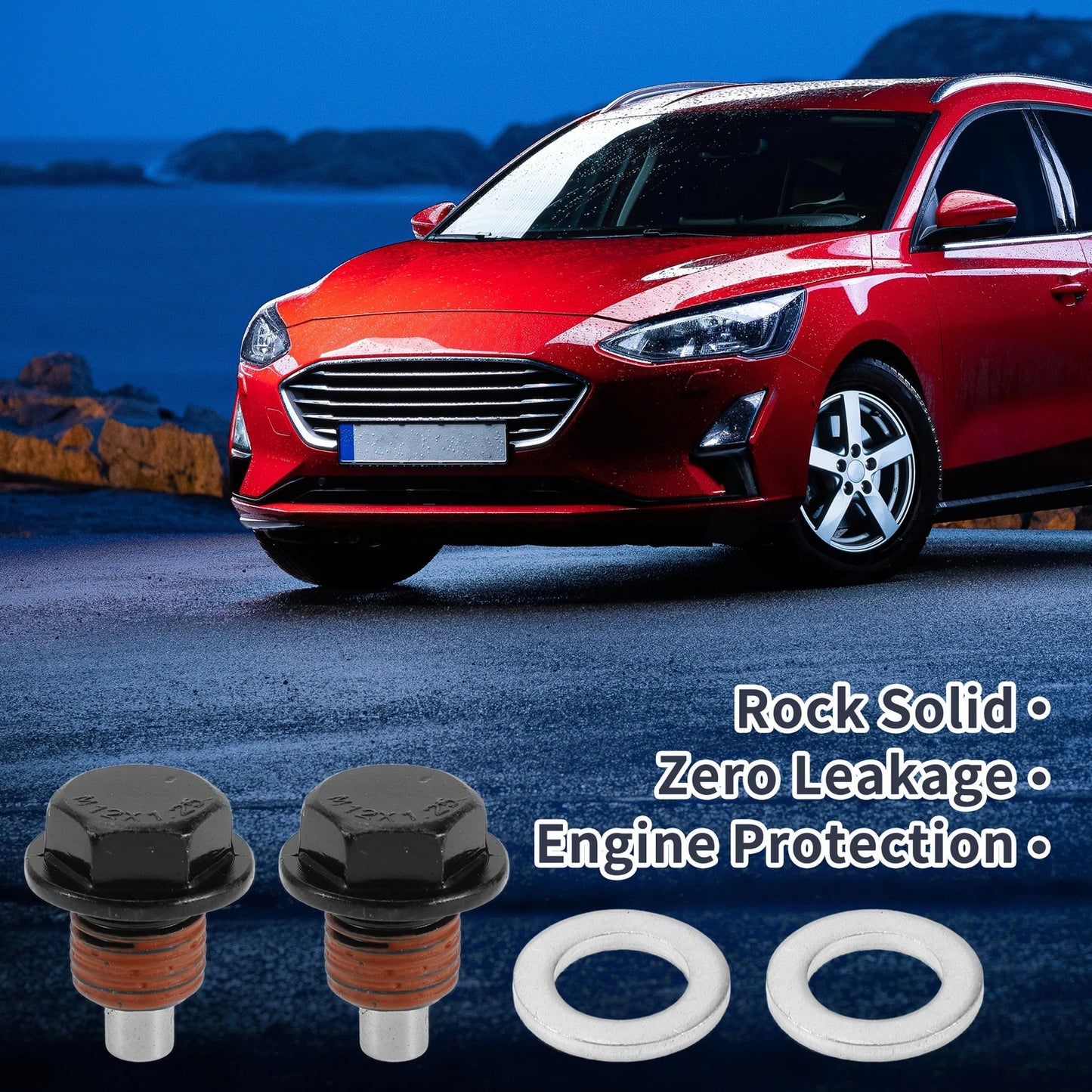 Set of 2 M12x1.25 Aluminum Oil Drain Plug with Gasket for Car Motorcycle